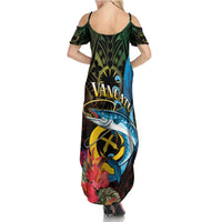 Vanuatu Fishing Family Matching Summer Maxi Dress and Hawaiian Shirt It's Time To Fish LT05 - Polynesian Pride
