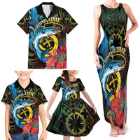Vanuatu Fishing Family Matching Tank Maxi Dress and Hawaiian Shirt It's Time To Fish LT05 - Polynesian Pride