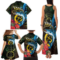 Vanuatu Fishing Family Matching Tank Maxi Dress and Hawaiian Shirt It's Time To Fish LT05 - Polynesian Pride