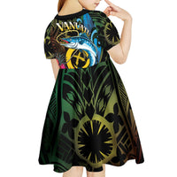 Vanuatu Fishing Kid Short Sleeve Dress It's Time To Fish