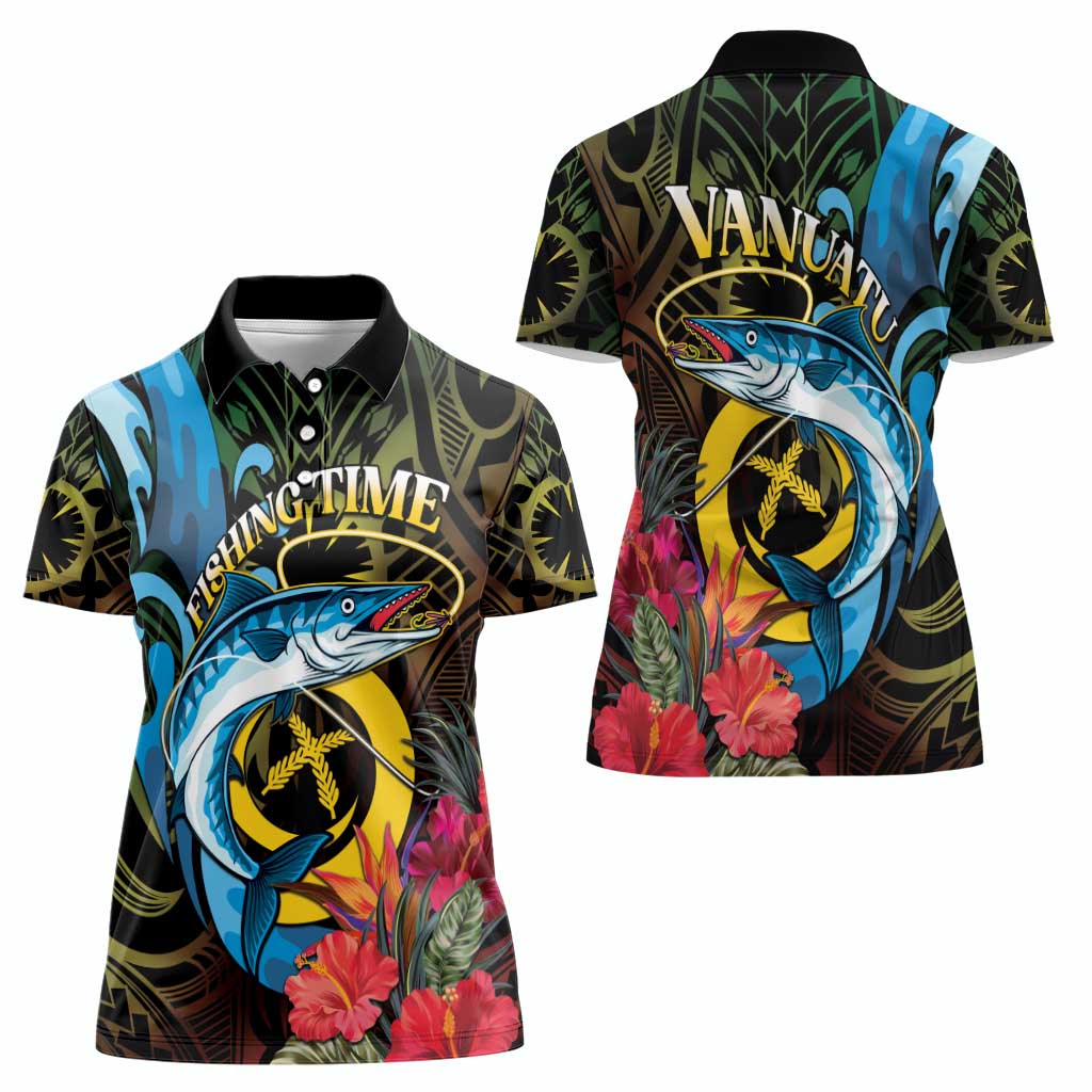 Vanuatu Fishing Women Polo Shirt It's Time To Fish