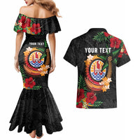 Personalised French Polynesia Outrigger Canoe Race Couples Matching Mermaid Dress and Hawaiian Shirt Tropical Vibe LT05 - Polynesian Pride