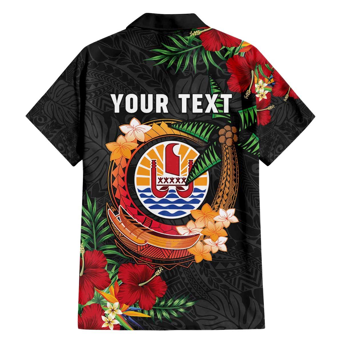 Personalised French Polynesia Outrigger Canoe Race Family Matching Off The Shoulder Long Sleeve Dress and Hawaiian Shirt Tropical Vibe LT05 - Polynesian Pride