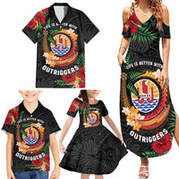 Personalised French Polynesia Outrigger Canoe Race Family Matching Summer Maxi Dress and Hawaiian Shirt Tropical Vibe LT05 - Polynesian Pride