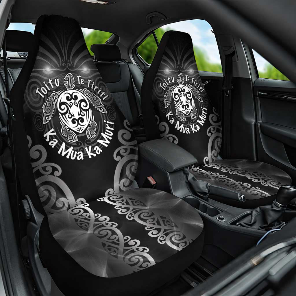 Aotearoa Toitu Te Tiriti Car Seat Cover Ka Mua Ka Muri LT05 One Size Black - Polynesian Pride