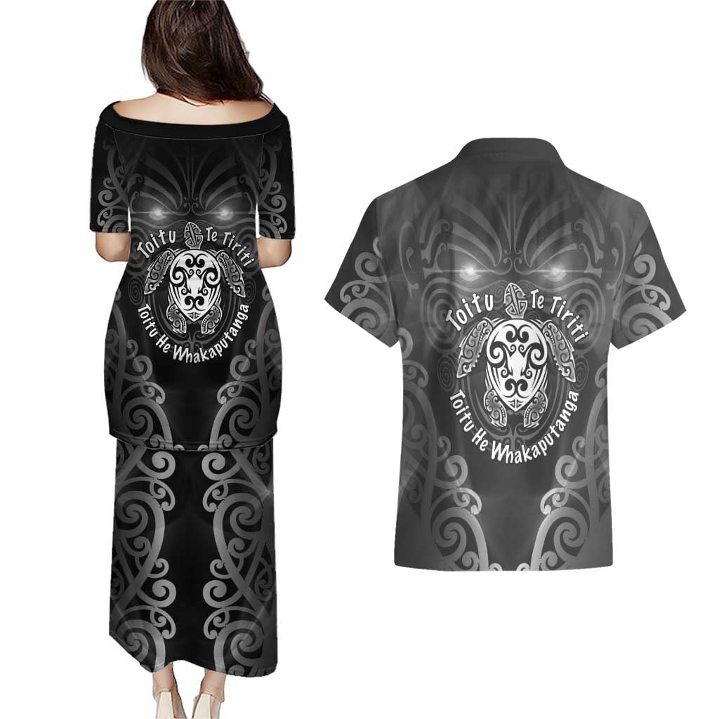 Aotearoa Toitu Te Tiriti Couples Matching Puletasi and Hawaiian Shirt Ka Mua Ka Muri LT05 - Polynesian Pride