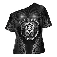 Aotearoa Toitu Te Tiriti Cross Shoulder Shirt Ka Mua Ka Muri LT05 - Polynesian Pride