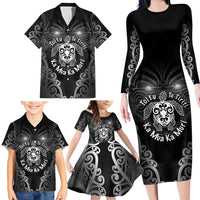 Aotearoa Toitu Te Tiriti Family Matching Long Sleeve Bodycon Dress and Hawaiian Shirt Ka Mua Ka Muri LT05 - Polynesian Pride