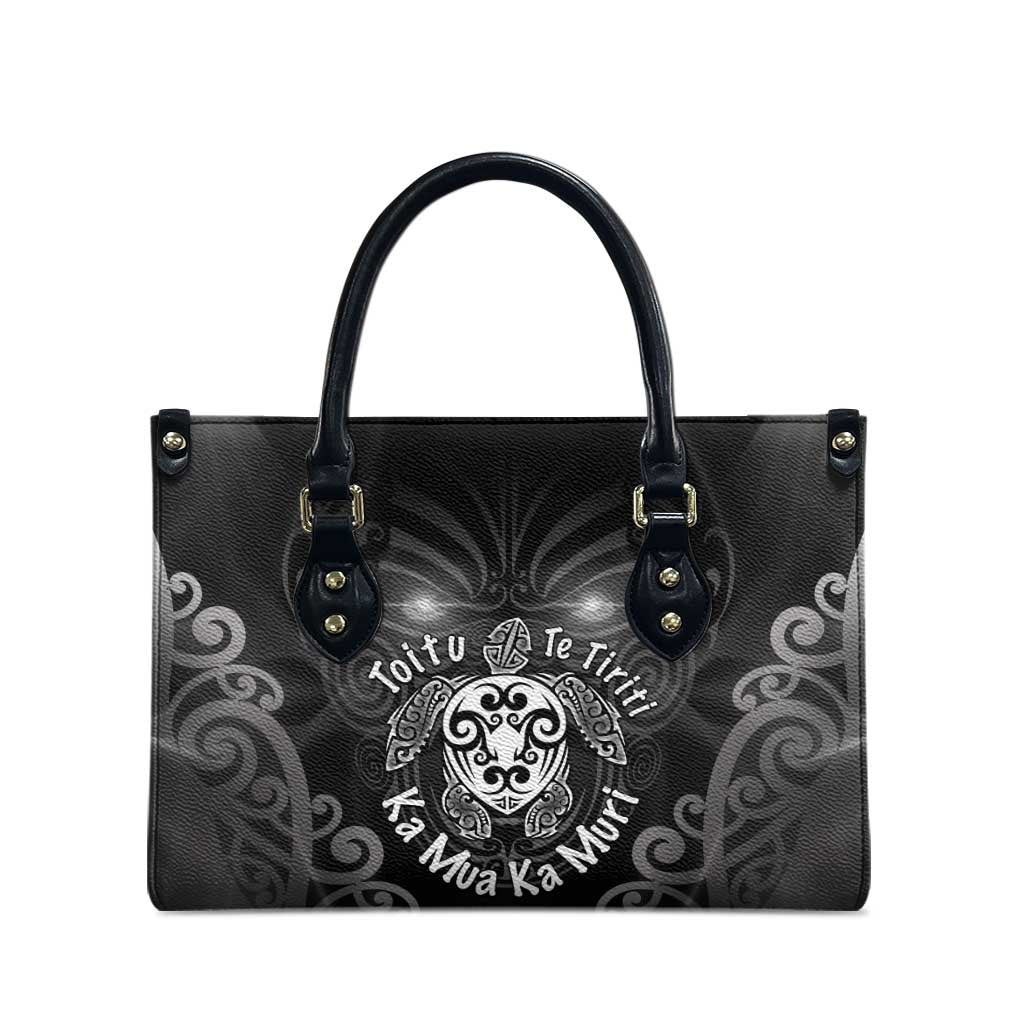 Aotearoa Toitu Te Tiriti Leather Bag Ka Mua Ka Muri