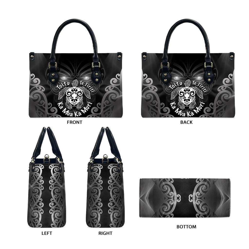Aotearoa Toitu Te Tiriti Leather Bag Ka Mua Ka Muri