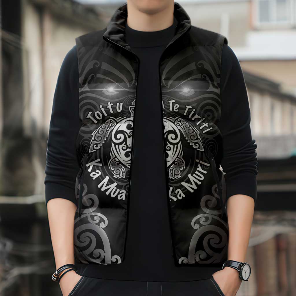 Aotearoa Toitu Te Tiriti Sleeveless Puffer Jacket Ka Mua Ka Muri