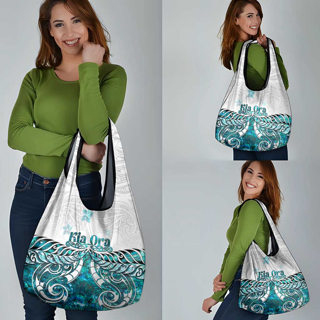 New Zealand Aotearoa Kia Ora Grocery Bag Paua Shell Maori Silver Fern