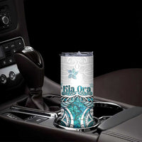New Zealand Aotearoa Kia Ora Skinny Tumbler Paua Shell Maori Silver Fern LT05 - Polynesian Pride