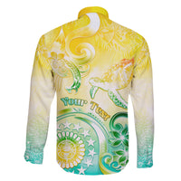 Personalised Cook Islands Kia Orana Family Matching Off Shoulder Maxi Dress and Hawaiian Shirt Polynesian Turtle With Circle Stars LT05 - Polynesian Pride