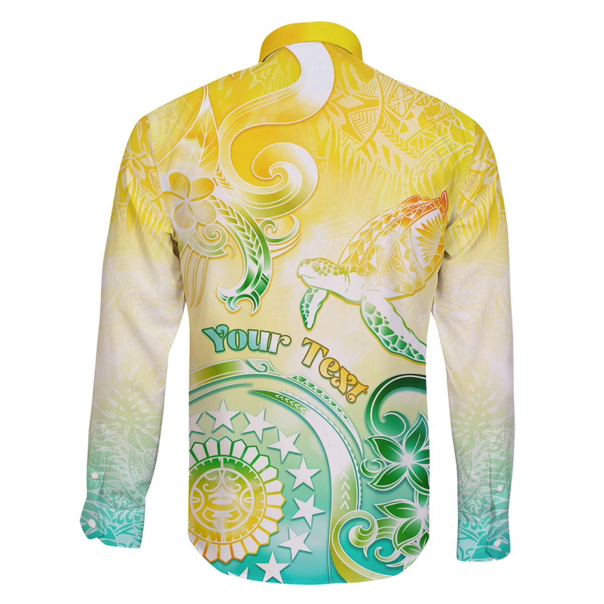 Personalised Cook Islands Kia Orana Family Matching Off Shoulder Short Dress and Hawaiian Shirt Polynesian Turtle With Circle Stars LT05 - Polynesian Pride