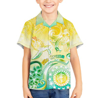 Personalised Cook Islands Kia Orana Hawaiian Shirt Polynesian Turtle With Circle Stars LT05 - Polynesian Pride