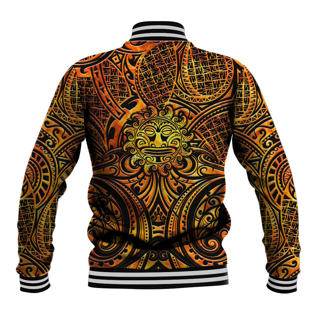New Zealand Tamanuitera The Sun Baseball Jacket Maori Pattern