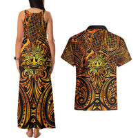 New Zealand Tamanuitera The Sun Couples Matching Tank Maxi Dress and Hawaiian Shirt Maori Pattern LT05 - Polynesian Pride
