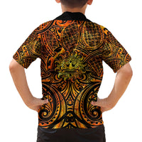 New Zealand Tamanuitera The Sun Family Matching Tank Maxi Dress and Hawaiian Shirt Maori Pattern LT05 - Polynesian Pride