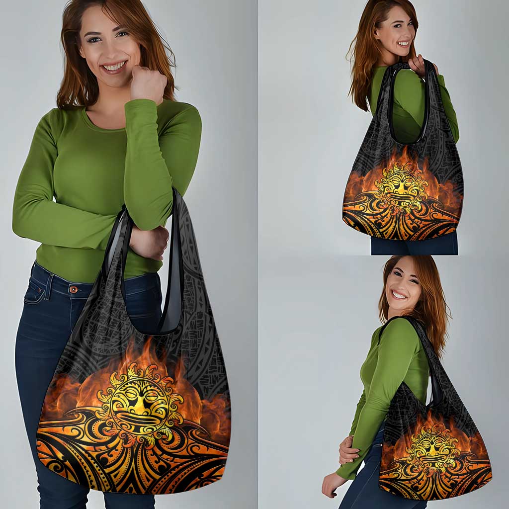 New Zealand Tamanuitera The Sun Grocery Bag Maori Pattern