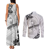 Personalised Polynesia Brain Cancer Couples Matching Tank Maxi Dress and Long Sleeve Button Shirt No One Fights Alone