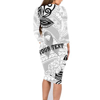 Personalised Polynesia Brain Cancer Family Matching Long Sleeve Bodycon Dress and Hawaiian Shirt No One Fights Alone LT05 - Polynesian Pride