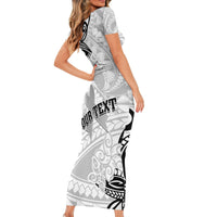 Personalised Polynesia Brain Cancer Short Sleeve Bodycon Dress No One Fights Alone LT05 - Polynesian Pride