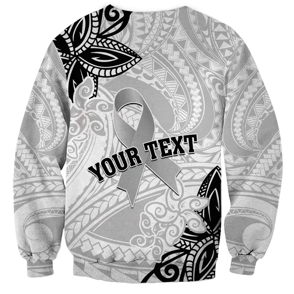 Personalised Polynesia Brain Cancer Sweatshirt No One Fights Alone