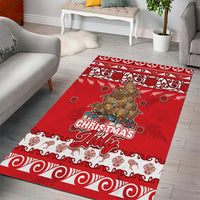 New Zealand Christmas In July Area Rug Maori Kiwi Xmas Tree - Red LT05 - Polynesian Pride