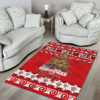 New Zealand Christmas In July Area Rug Maori Kiwi Xmas Tree - Red LT05 - Polynesian Pride