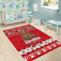 New Zealand Christmas In July Area Rug Maori Kiwi Xmas Tree - Red LT05 - Polynesian Pride