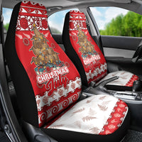 New Zealand Christmas In July Car Seat Cover Maori Kiwi Xmas Tree - Red LT05 - Polynesian Pride
