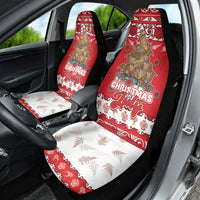 New Zealand Christmas In July Car Seat Cover Maori Kiwi Xmas Tree - Red LT05 - Polynesian Pride