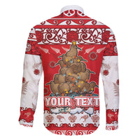 Personalised New Zealand Christmas In July Family Matching Short Sleeve Bodycon Dress and Hawaiian Shirt Maori Kiwi Xmas Tree - Red LT05 - Polynesian Pride