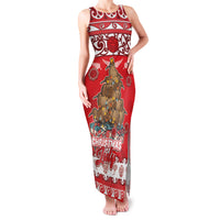 Personalised New Zealand Christmas In July Family Matching Tank Maxi Dress and Hawaiian Shirt Maori Kiwi Xmas Tree - Red LT05 Mom's Dress Red - Polynesian Pride