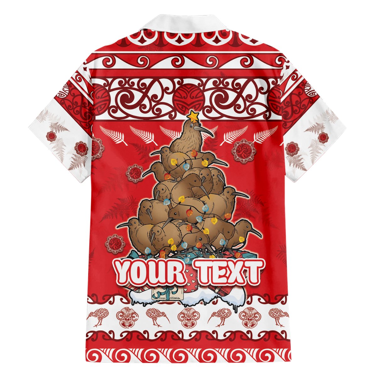 Personalised New Zealand Christmas In July Hawaiian Shirt Maori Kiwi Xmas Tree - Red LT05 - Polynesian Pride