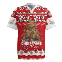 Personalised New Zealand Christmas In July Rugby Jersey Maori Kiwi Xmas Tree - Red LT05 Red - Polynesian Pride