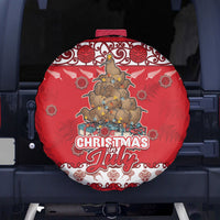 New Zealand Christmas In July Spare Tire Cover Maori Kiwi Xmas Tree - Red LT05 - Polynesian Pride
