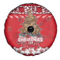 New Zealand Christmas In July Spare Tire Cover Maori Kiwi Xmas Tree - Red LT05 - Polynesian Pride