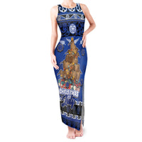 Personalised New Zealand July Christmas Tank Maxi Dress Maori Kiwi Xmas Tree - Blue LT05 Women Blue - Polynesian Pride