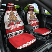 New Zealand July Christmas Car Seat Cover Maori Kiwi Xmas Tree - White LT05 One Size White - Polynesian Pride