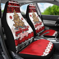 New Zealand July Christmas Car Seat Cover Maori Kiwi Xmas Tree - White LT05 - Polynesian Pride