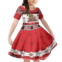 Personalised New Zealand July Christmas Family Matching Mermaid Dress and Hawaiian Shirt Maori Kiwi Xmas Tree - White LT05 Daughter's Dress White - Polynesian Pride
