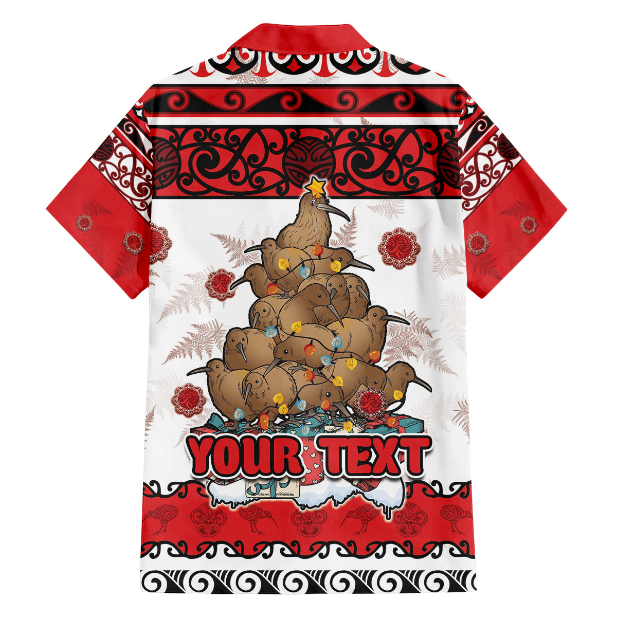Personalised New Zealand July Christmas Family Matching Tank Maxi Dress and Hawaiian Shirt Maori Kiwi Xmas Tree - White LT05 - Polynesian Pride