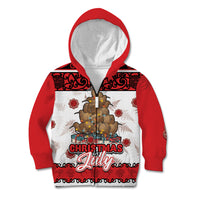 Personalised New Zealand July Christmas Kid Hoodie Maori Kiwi Xmas Tree - White LT05 Zip Hoodie White - Polynesian Pride