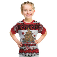 Personalised New Zealand July Christmas Kid T Shirt Maori Kiwi Xmas Tree - White LT05 White - Polynesian Pride