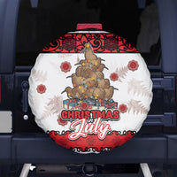 New Zealand July Christmas Spare Tire Cover Maori Kiwi Xmas Tree - White LT05 - Polynesian Pride