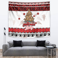 New Zealand July Christmas Tapestry Maori Kiwi Xmas Tree - White LT05 White - Polynesian Pride