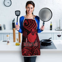 Hawaii King Kamehameha Apron With Hawaiian Ipu Motifs Red Version
