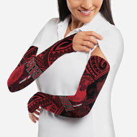 Hawaii King Kamehameha Arm Sleeves With Hawaiian Ipu Motifs Red Version